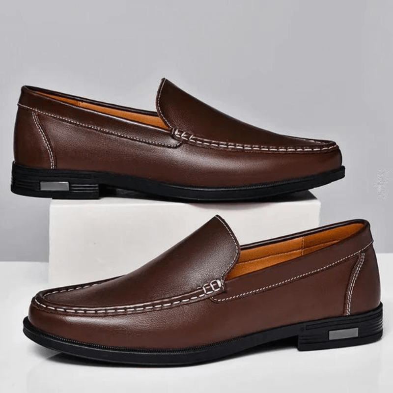 Mocassins en cuir pour hommes | Chaussures classiques à enfiler pour robe