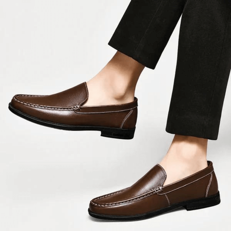 Mocassins en cuir pour hommes | Chaussures classiques à enfiler pour robe