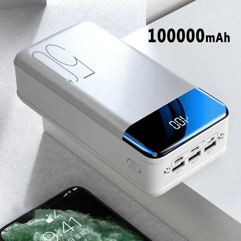 High Capacity 100,000 mAh Power Bank | Travel and Emergency Kit