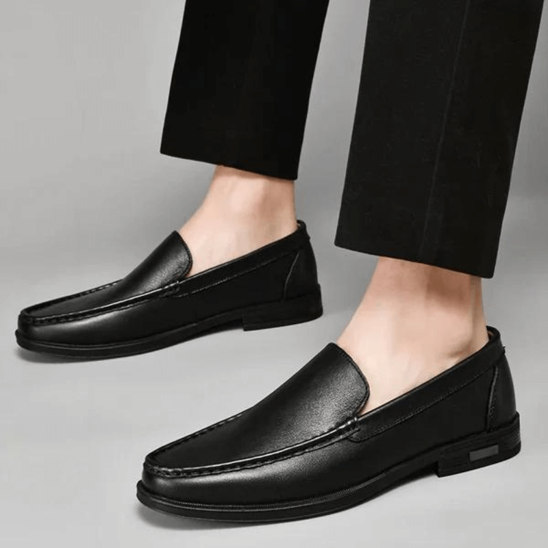 Mocassins en cuir pour hommes | Chaussures classiques à enfiler pour robe