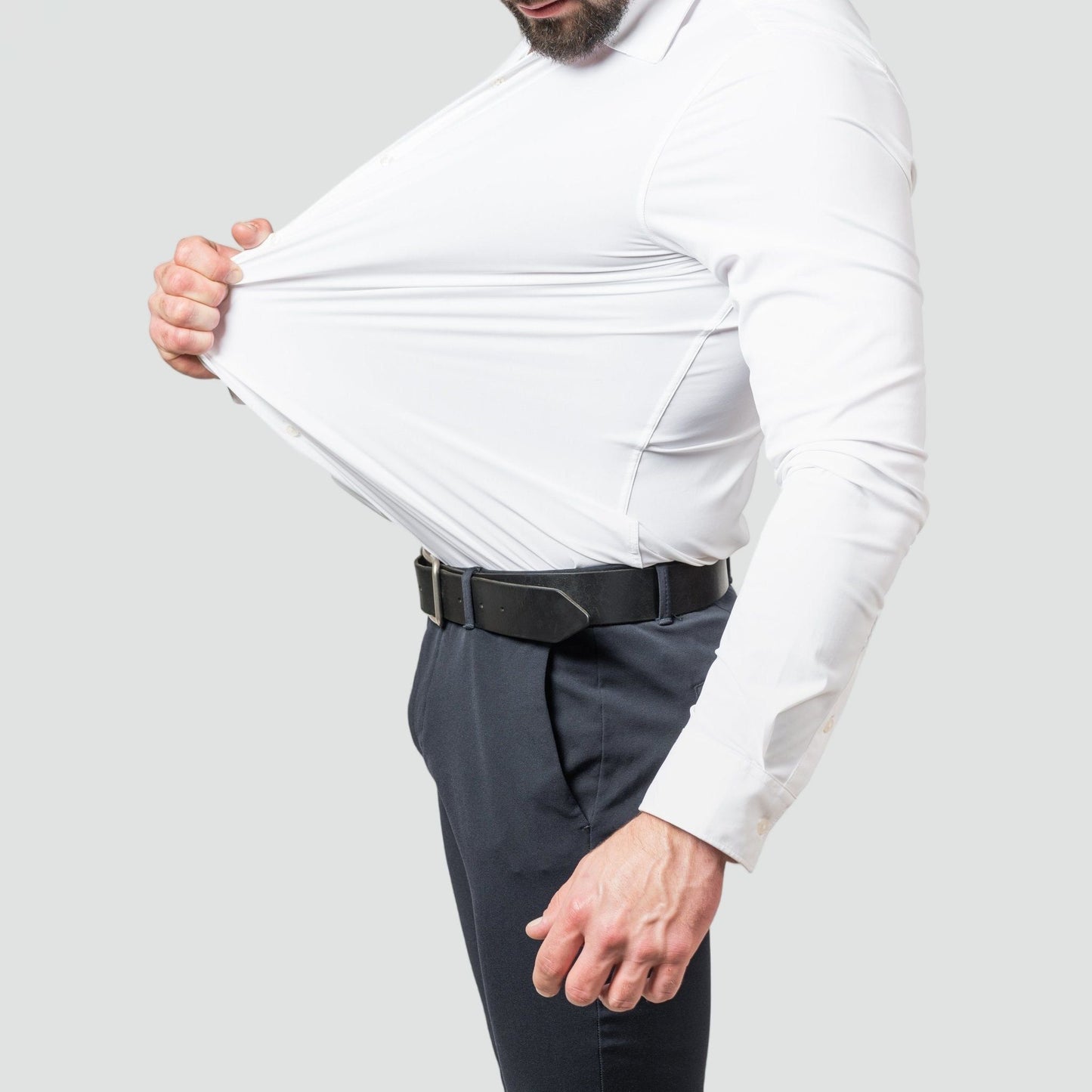 Men's Fitted Stretch Shirt Dress