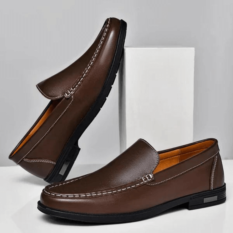 Mocassins en cuir pour hommes | Chaussures classiques à enfiler pour robe