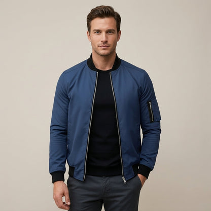 Giacca Bomber Uomo Slim Fit | Zip Manica Tasca Stile Quotidiano