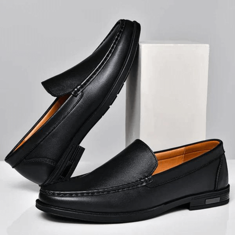 Mocassins en cuir pour hommes | Chaussures classiques à enfiler pour robe