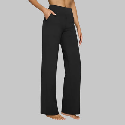 Women's Stretch Pants with High Waist and Pockets