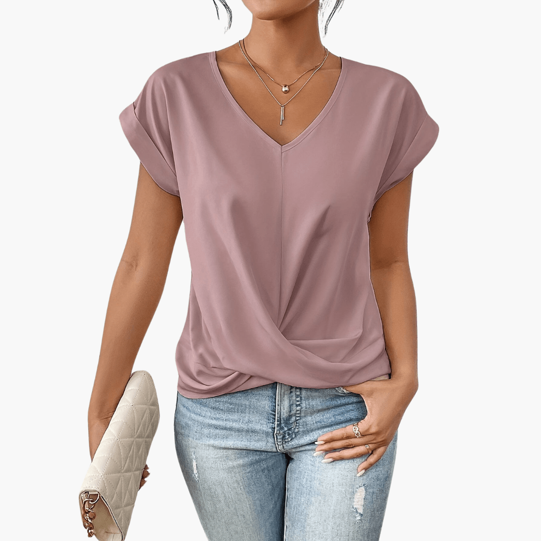 Blouse Femme à Col V | Top Tendance Décontracté