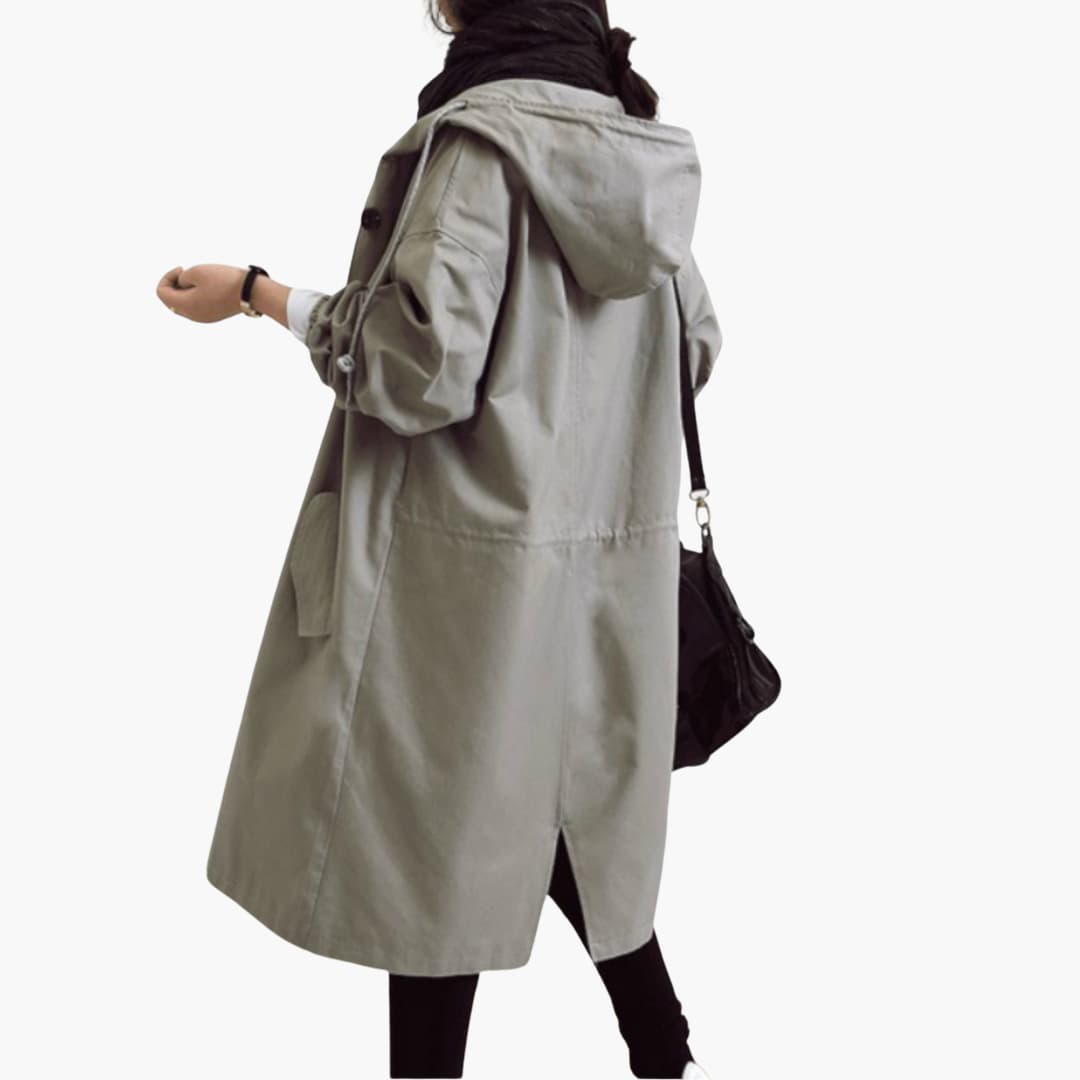 Abrigo de Mujer con Capucha y Botones | Ropa Casual Exterior