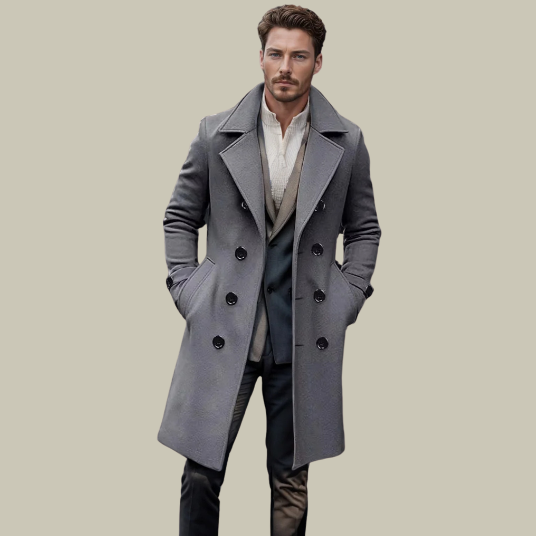Giovanni | Włoski długi płaszcz Massimo dla eleganckiego stylu