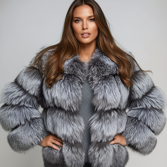 Chaqueta de invierno suave, gruesa, cálida y de gran tamaño para mujer | Piel sintética