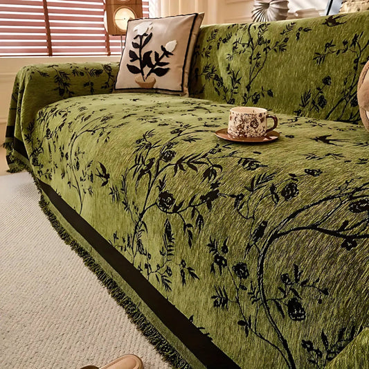 Chenille Sofa Throw | Soft Textured Non-Slip Cover