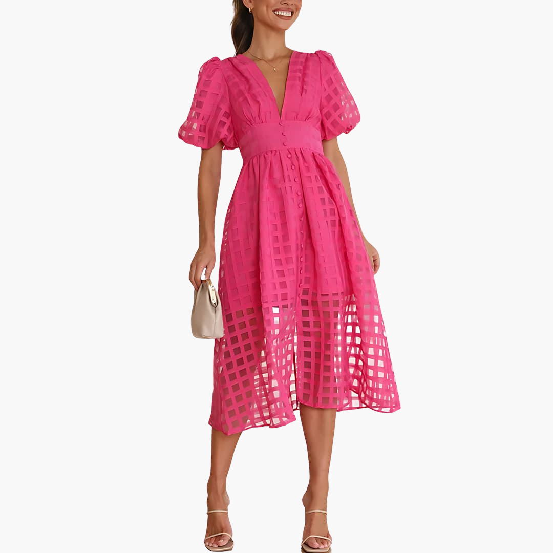 Damska Midi Letnia Sukienka | Szykowna I Elegancka Sukienka