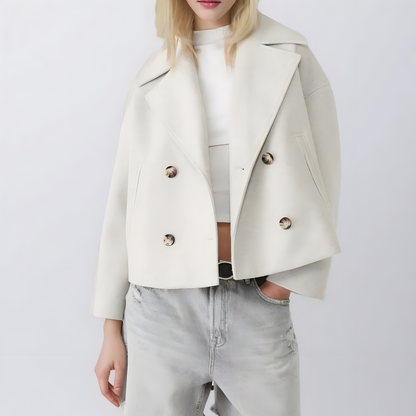 Palton damă cu două rânduri din amestec de lână