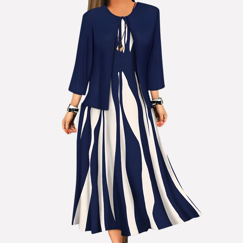 Ensemble robe deux pièces pour femme avec imprimé | Blouse et jupe