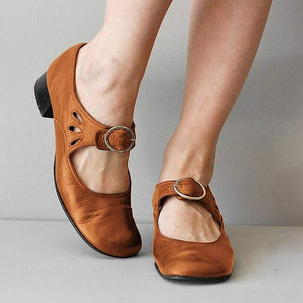 Damskie skórzane buty na niskim obcasie | Ponadczasowa codzienna elegancja