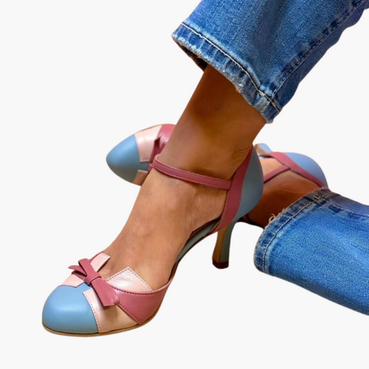 Sandalias de Tacón para Mujer con Correa en el Tobillo | Elegantes con Dedos Descubiertos