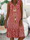 Vestito estivo da donna senza maniche con scollo a V | Bianco con stampa floreale