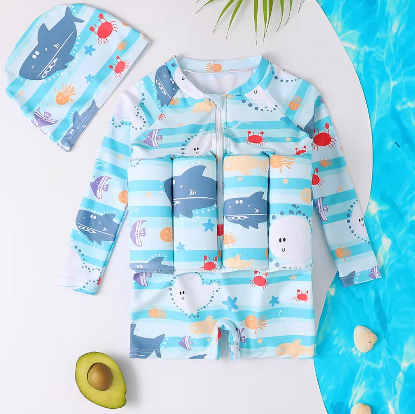 Gilet de Natation 3 en 1 pour Enfants | Soutien de Natation Réglable pour Enfants de 1 à 6 ans