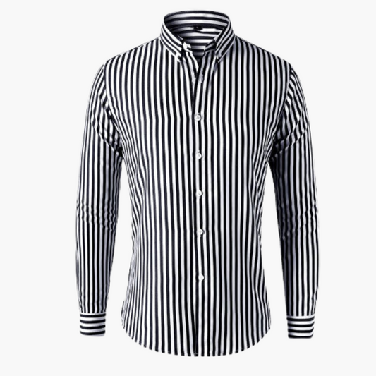 Camisa de hombre a rayas con manga larga | Camisa de verano