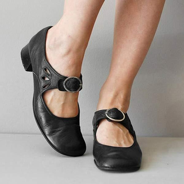 Damskie skórzane buty na niskim obcasie | Ponadczasowa codzienna elegancja