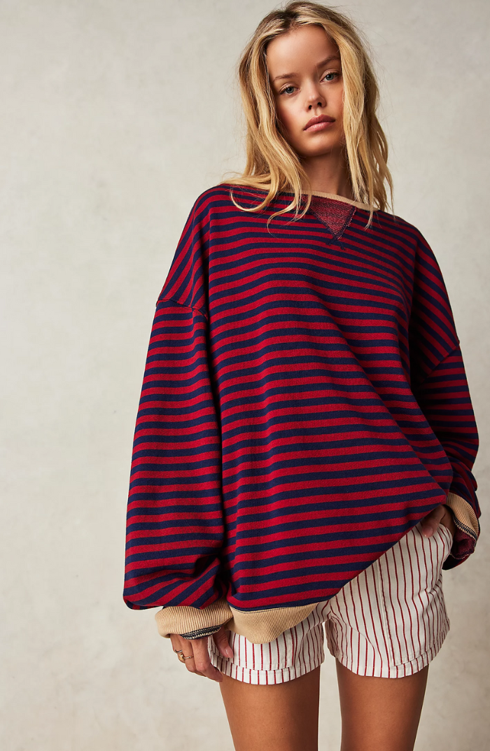 Nina | Sweter oversizowy w paski dla przytulnego komfortu