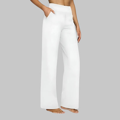 Women's Stretch Pants with High Waist and Pockets