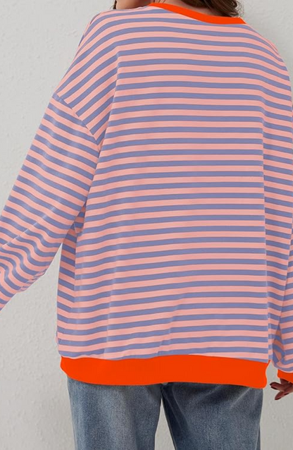 Nina | Sweter oversizowy w paski dla przytulnego komfortu