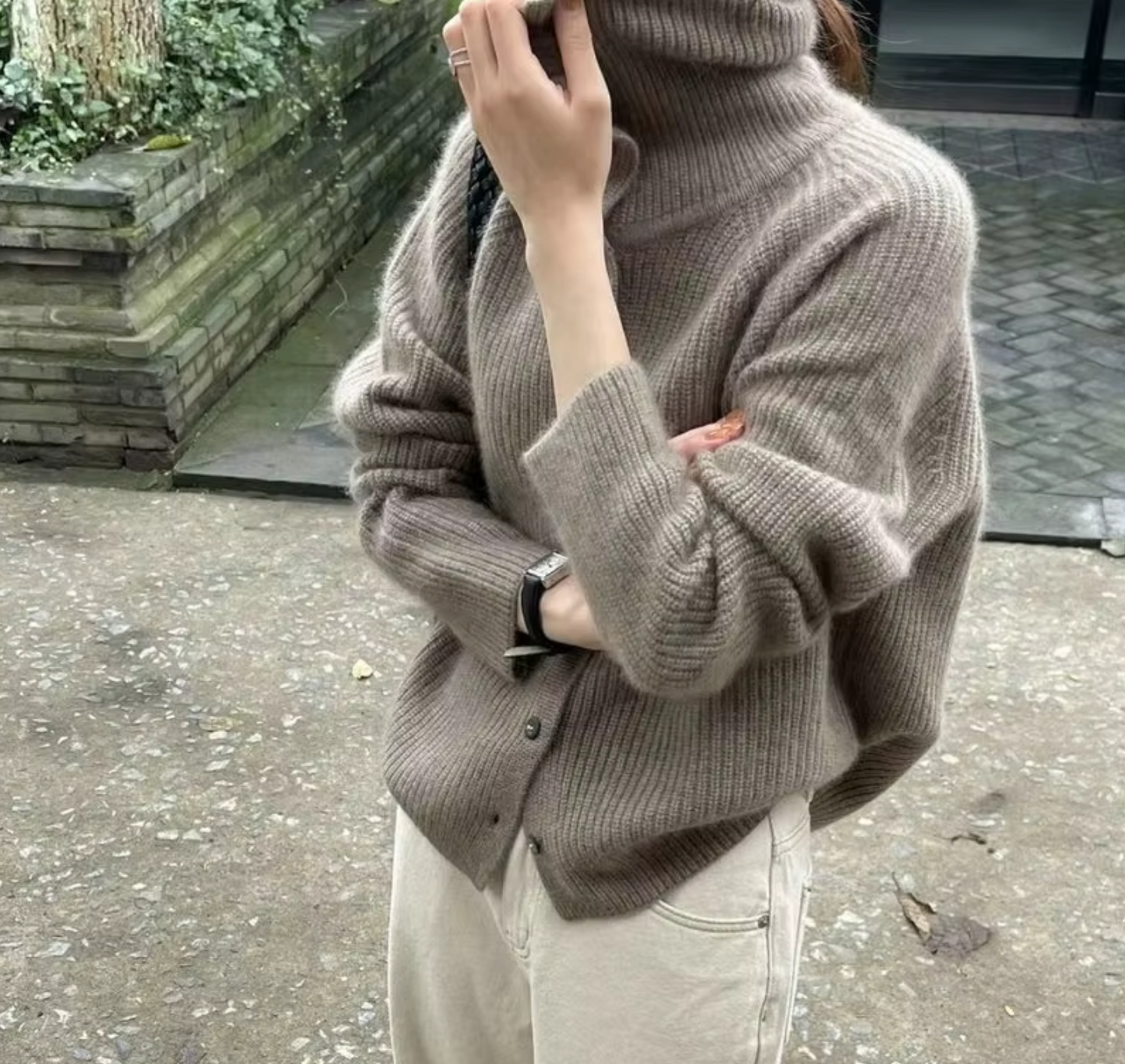 Pull femme à col roulé | Mélange cachemire