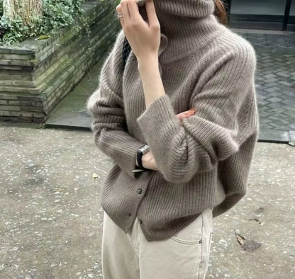 Pull femme à col roulé | Mélange cachemire