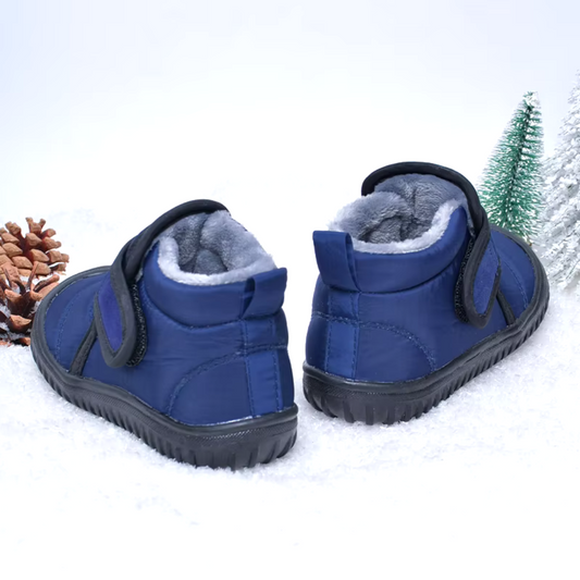 Botas de nieve infantiles descalzas | Zapatillas de invierno cálidas con forro