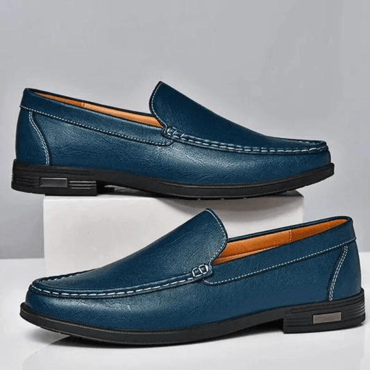 Mocasines de cuero para hombre estilo mocasín | Zapatos clásicos de vestir sin cordones