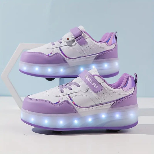 Buty na Rolkach | Popularne Trampki z Kółkami i Swiatłami LED dla Dzieci