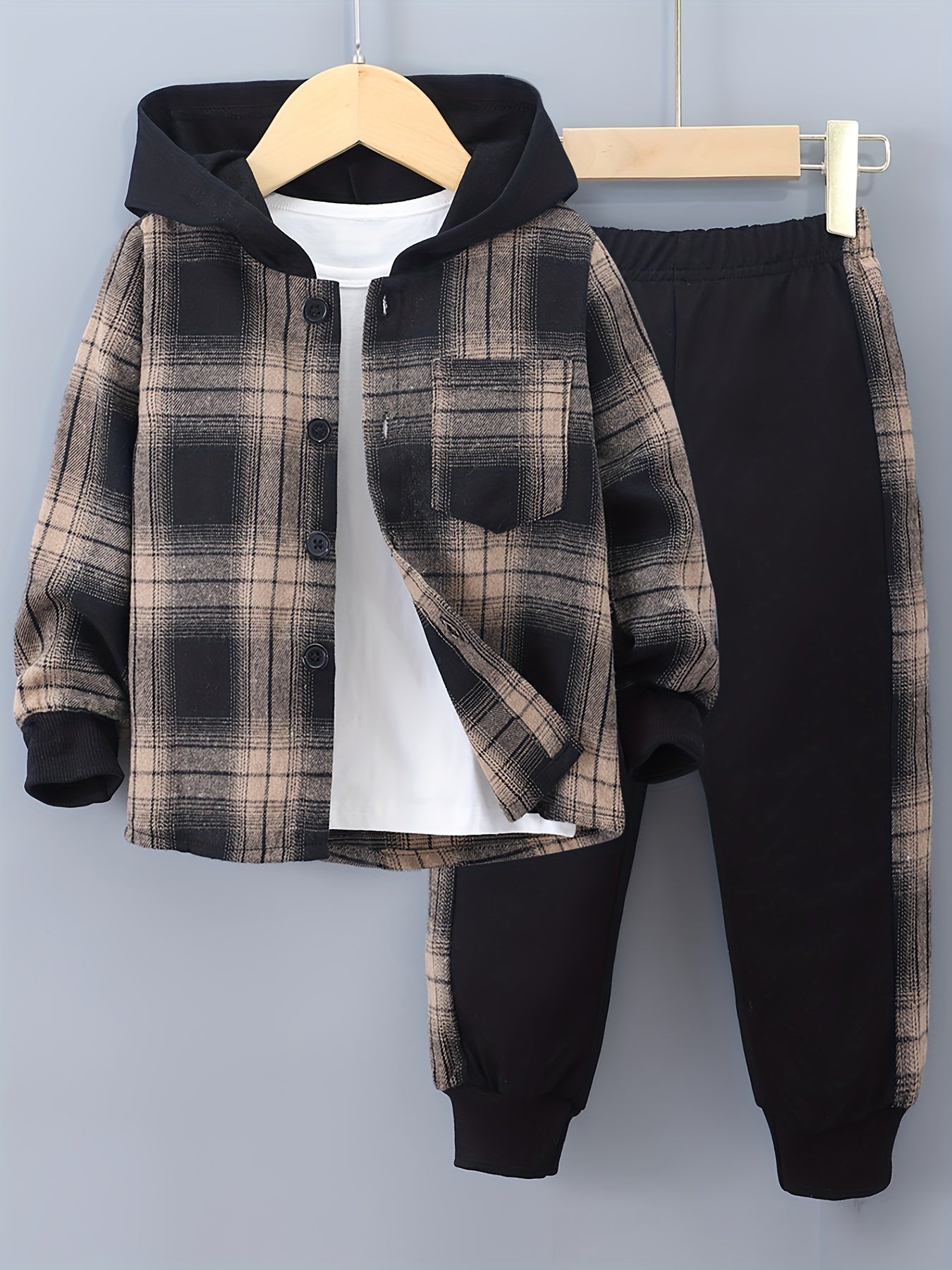 Boys' 2-Piece Lounge Set | Checked Sweatshirt and Sweatpants