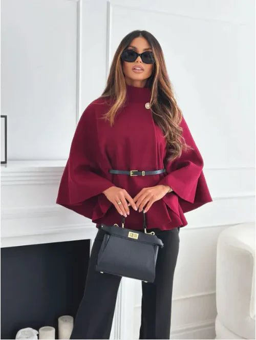 Poncho para mujer con clase | Capa elegante de tejido suave para invierno y primavera