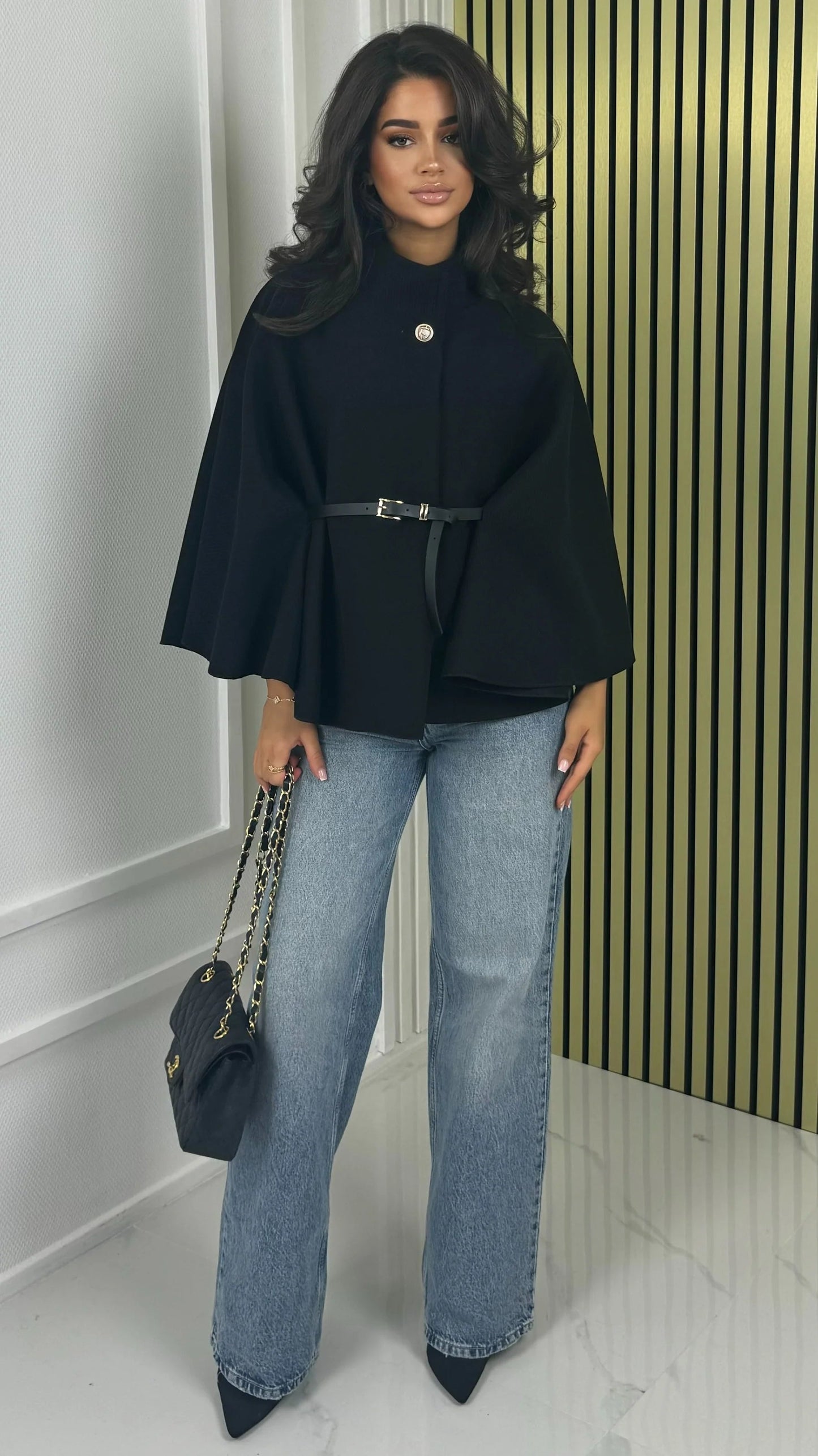 Poncho para mujer con clase | Capa elegante de tejido suave para invierno y primavera