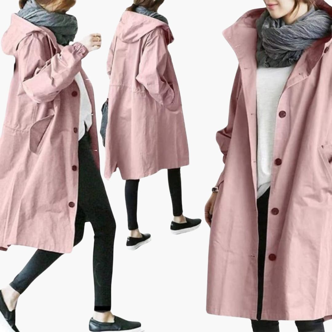 Abrigo de Mujer con Capucha y Botones | Ropa Casual Exterior