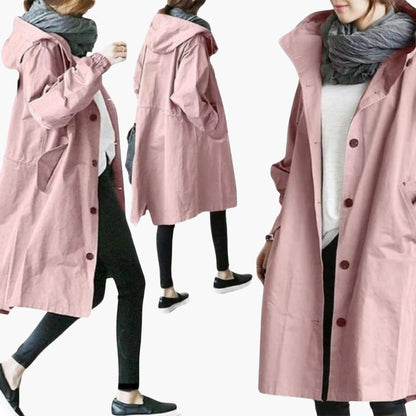 Abrigo de Mujer con Capucha y Botones | Ropa Casual Exterior