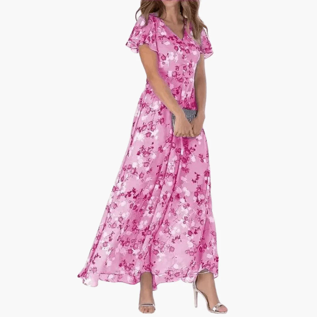 Damska Sukienka Maxi W Kwiaty | Lekki Przestronny Letni Styl