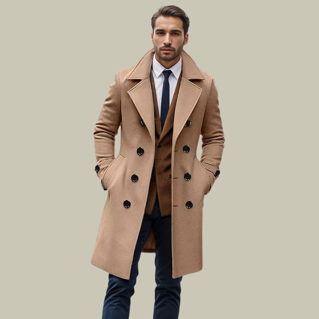 Giovanni | Włoski długi płaszcz Massimo dla eleganckiego stylu