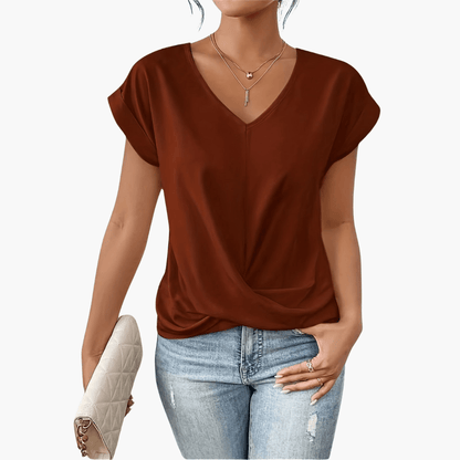 Blouse Femme à Col V | Top Tendance Décontracté