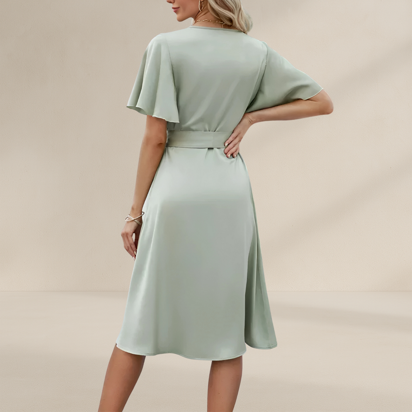 Vestito a portafoglio per donna | Scollo a V con fiocco laterale Stile estivo