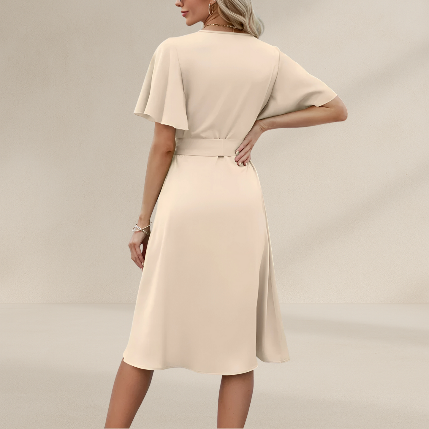 Vestito a portafoglio per donna | Scollo a V con fiocco laterale Stile estivo