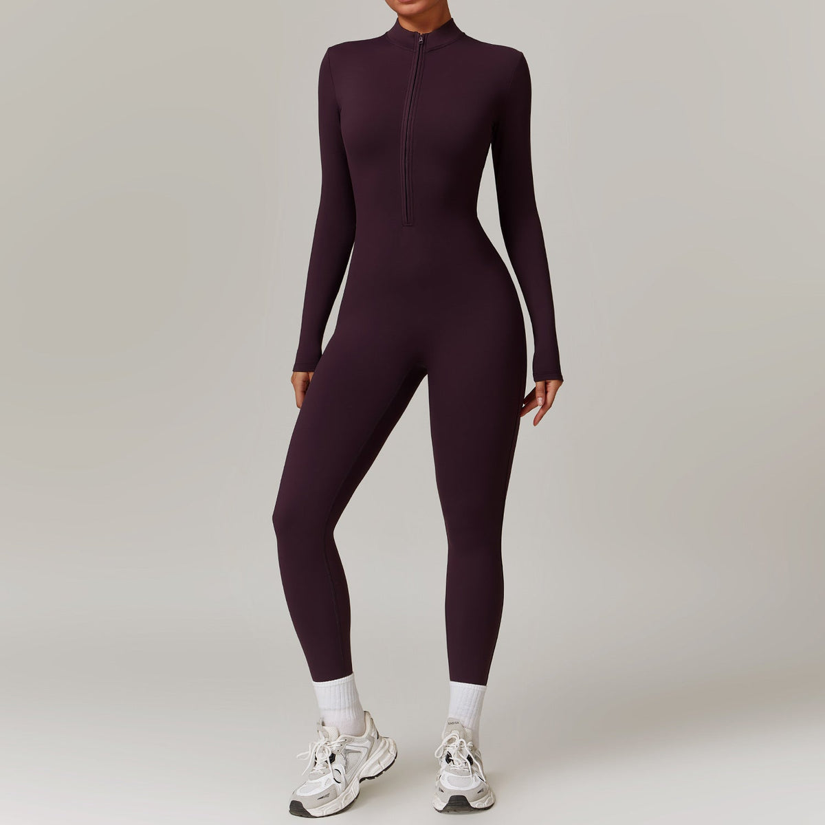 Combinaison pour femme à fermeture éclair | Vêtement de sport extensible sculptant la silhouette