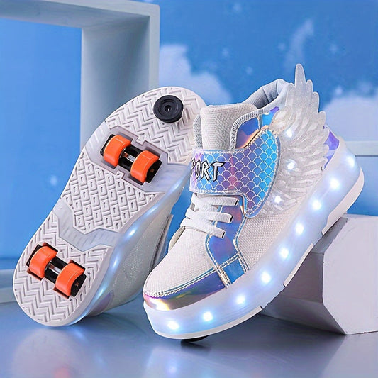 Zapatillas con alas LED para niñas | Patines luminosos para niñas
