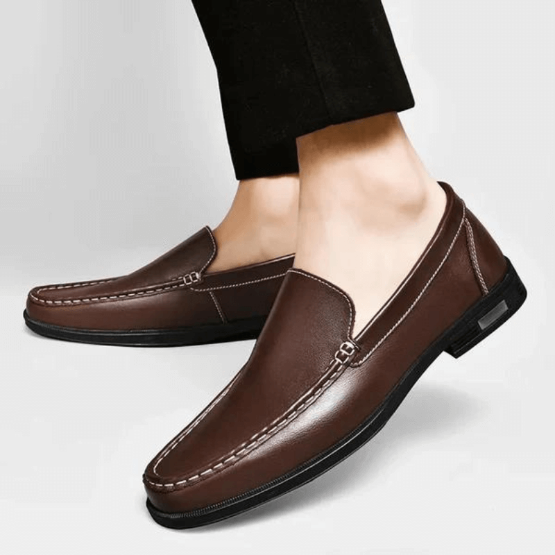 Mocassins en cuir pour hommes | Chaussures classiques à enfiler pour robe