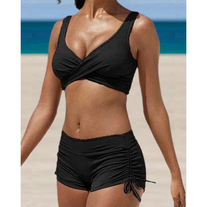 Dameska Ensemble Bikini Taille Haute | Bretelles Ajustables Modelantes