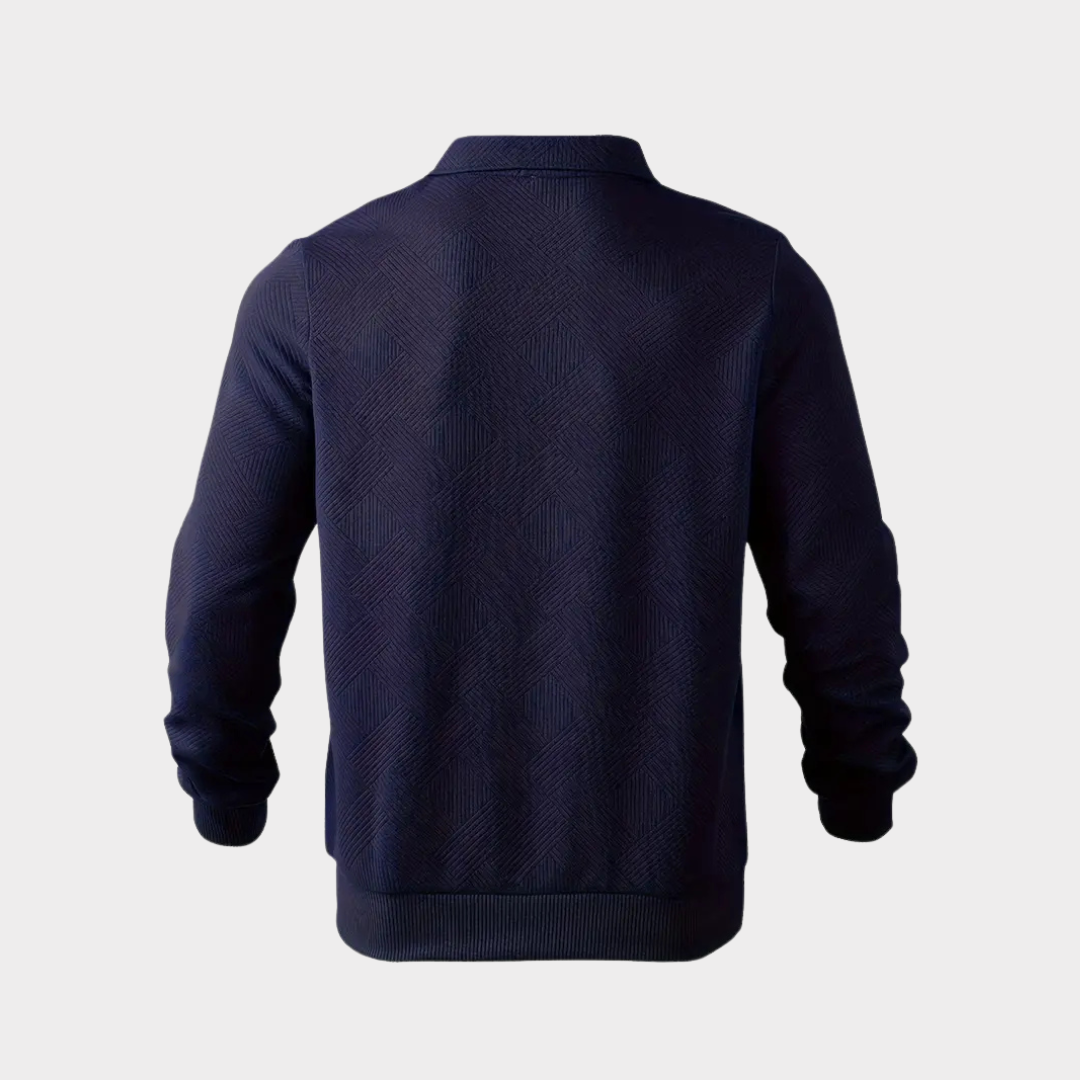 Męski Sweter z Zamkiem do Kwartał | Geometrycznym Drukuj Dzianina