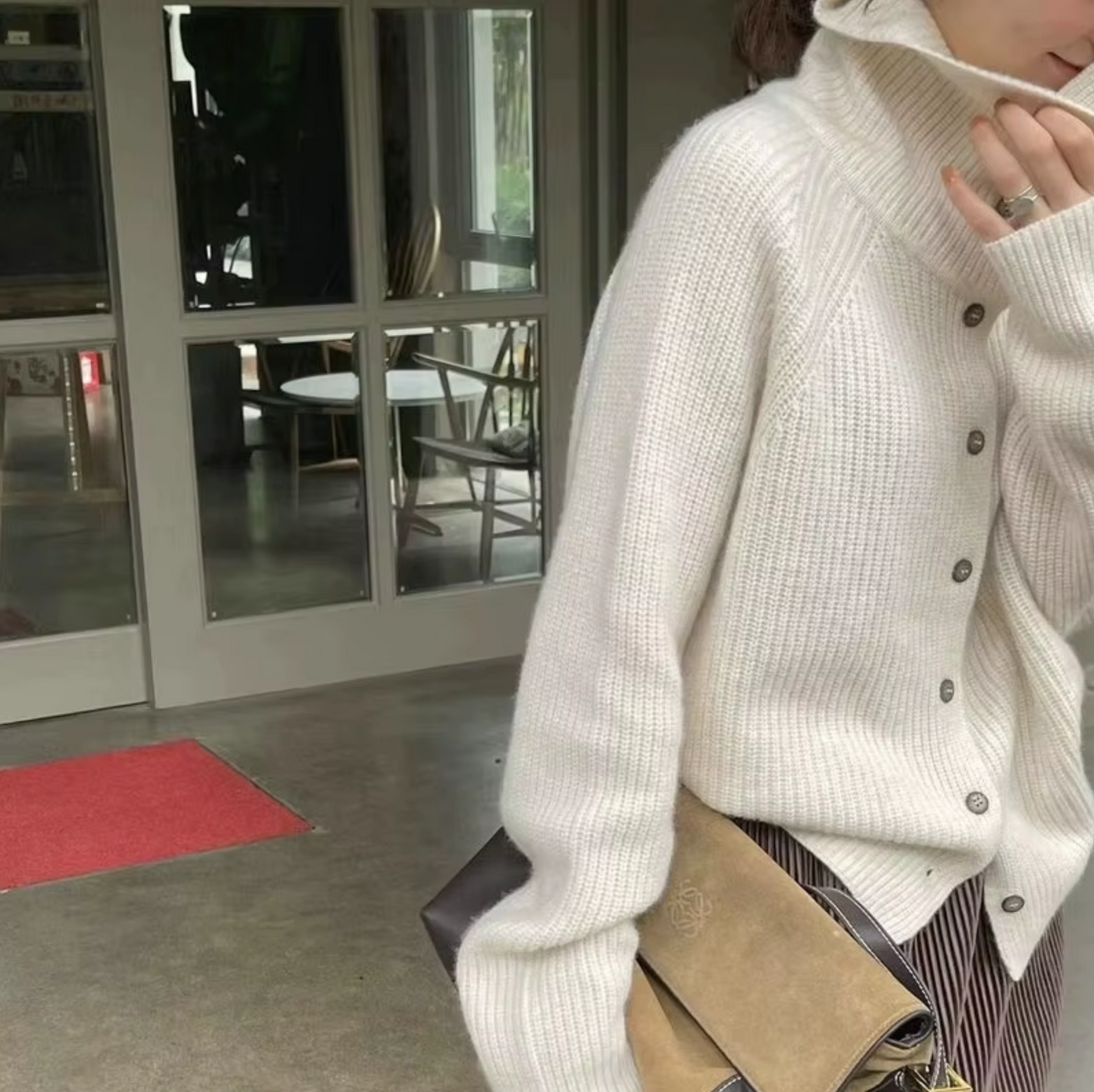 Pull femme à col roulé | Mélange cachemire