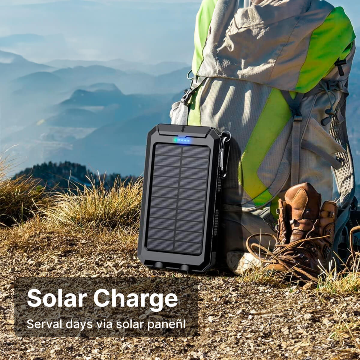 Solární powerbanka 50000mAh | Vodotěžná venkovní nabíječka