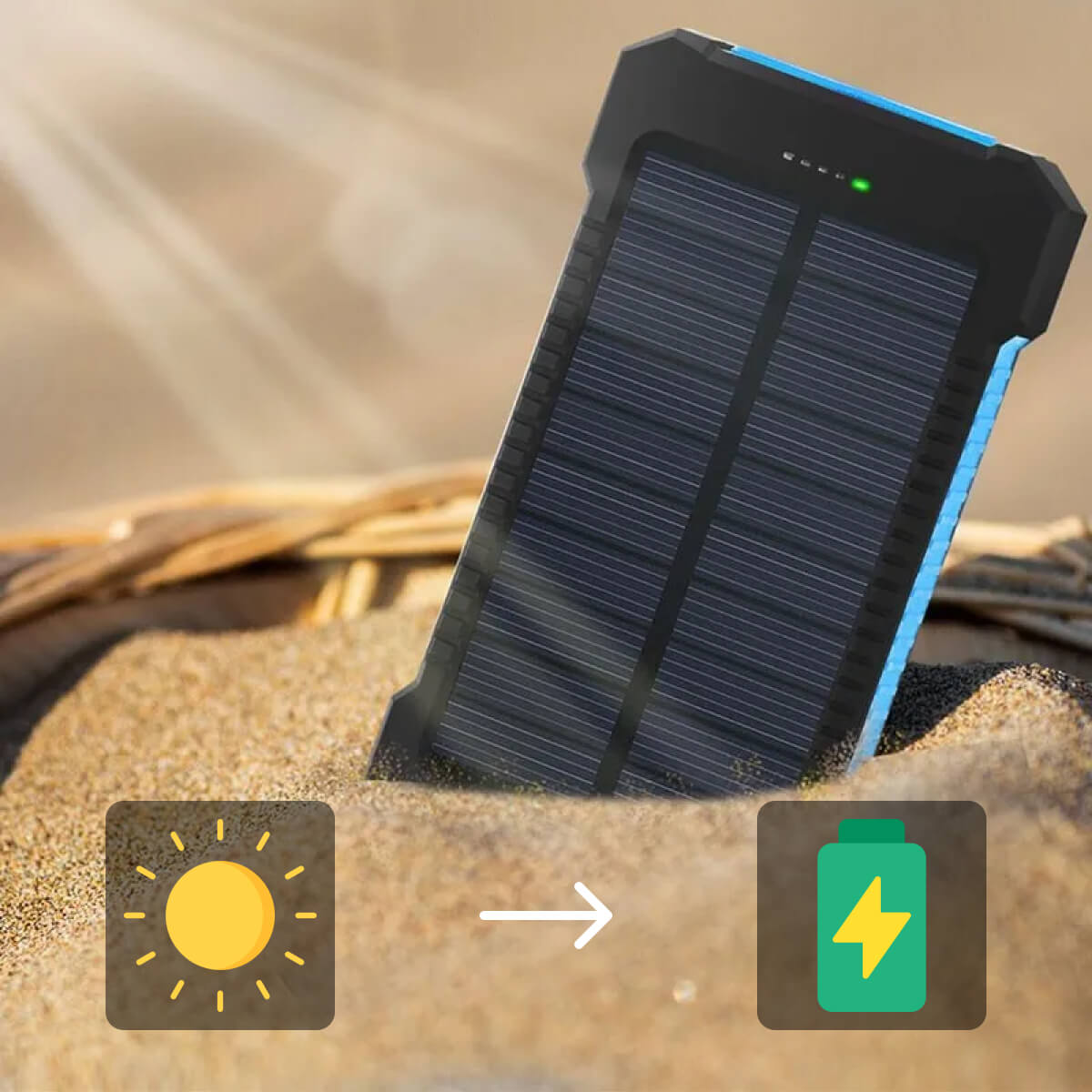 Solární powerbanka 50000mAh | Vodotěžná venkovní nabíječka