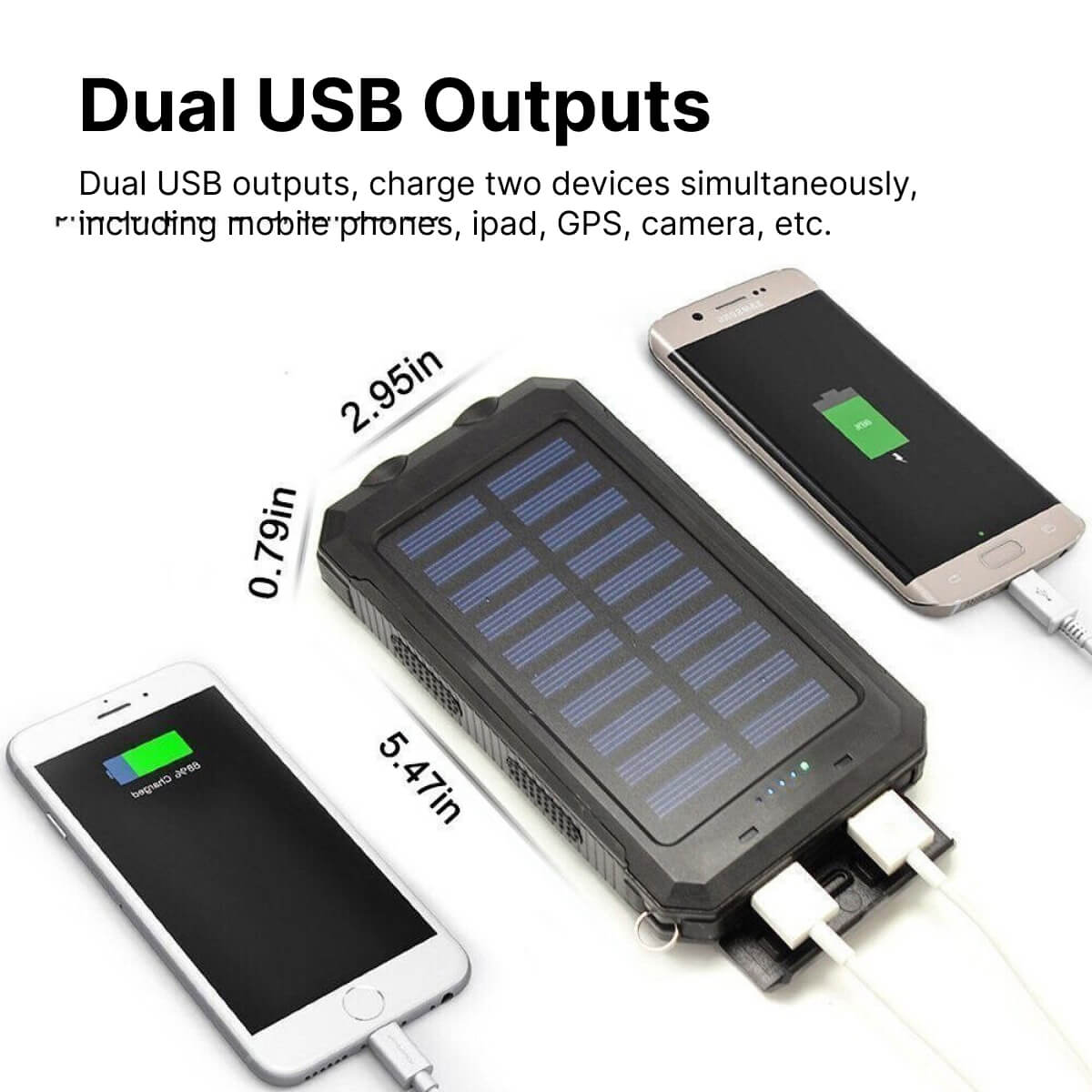 Solární powerbanka 50000mAh | Vodotěžná venkovní nabíječka